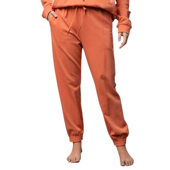 Easel Relaxed Jogger Pants With Pockets Rusty Coral1-MEDIUM LEFT - Picture 2 of 5